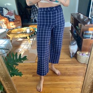 MADEWELL \\ Cropped Wide Leg Plaid Pants